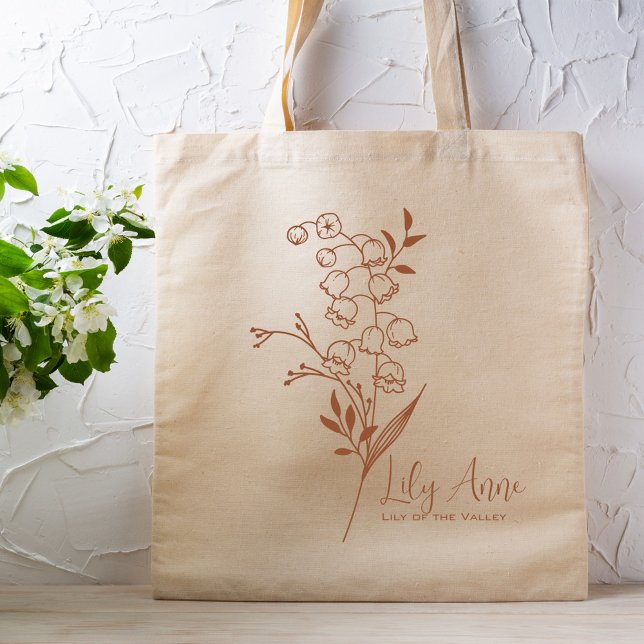 Tote Bag Fleur de mois de naissance personnalisée May Boho (Créateur téléchargé)