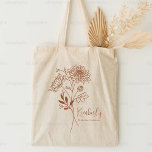 Tote Bag Fleur de mois de naissance personnalisée Novembre<br><div class="desc">Un beau bouquet botanique moderne de chrysanthèmes représente le mois de naissance de novembre. Le cadeau idéal pour montrer à votre personne préférée combien vous vous souciez. Parfait pour toutes les occasions, y compris les anniversaires, les meilleurs amis, la fête des mères, cadeau de demoiselle d'honneur, la nouvelle maman, et...</div>