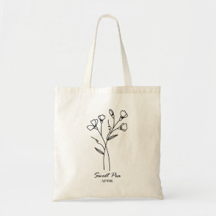 Tote Bag Fleur de naissance d'avril Pois doux