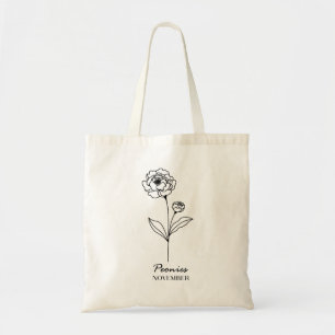 Tote Bag Fleur de naissance de novembre Peony