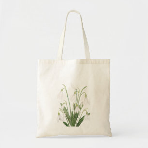 Tote Bag fleur de neige blanche aquarelle botanique