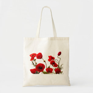 Tote Bag Fleur de pavot Rouge Floral Mariage Bridesmaid Cad