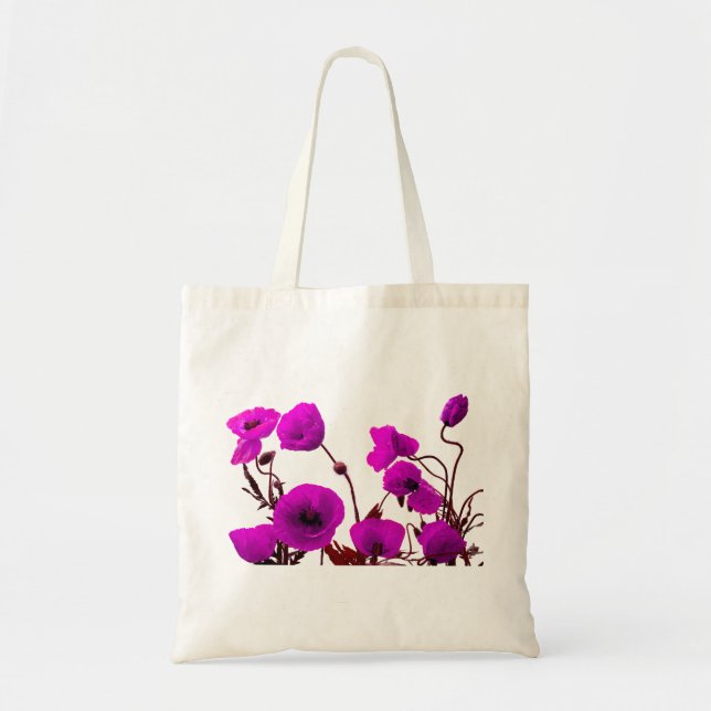 Tote Bag Fleur de pavot violet Floral Mariage Bridesmaid Ca (Devant)