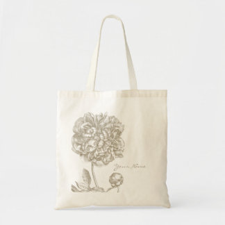 Tote Bag Fleur de pivoine botanique