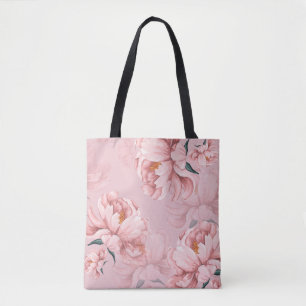 Tote Bag Fleur de pivoine rose