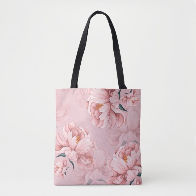 Tote Bag Fleur de pivoine rose (Devant)
