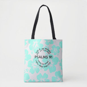 Tote Bag Fleur de psaume 91 à la menthe