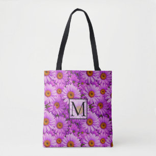 Tote Bag Fleur de soleil à fleurs de magenta violet marguer