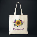 Tote Bag Fleur de soleil mauve de Bridesmaid Lumières à cor<br><div class="desc">Ce sac fourre-tout de femme de chambre possède un tournesol couleur aquarelle et un design rose violet avec des lampes à cordes. Vous pouvez le personnaliser avec un nom. Visitez notre magasin pour plus de produits avec ce design que vous pouvez customiser pour vos besoins.</div>