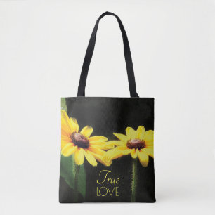Tote Bag Fleur de Susan aux yeux noirs Véritable Amour