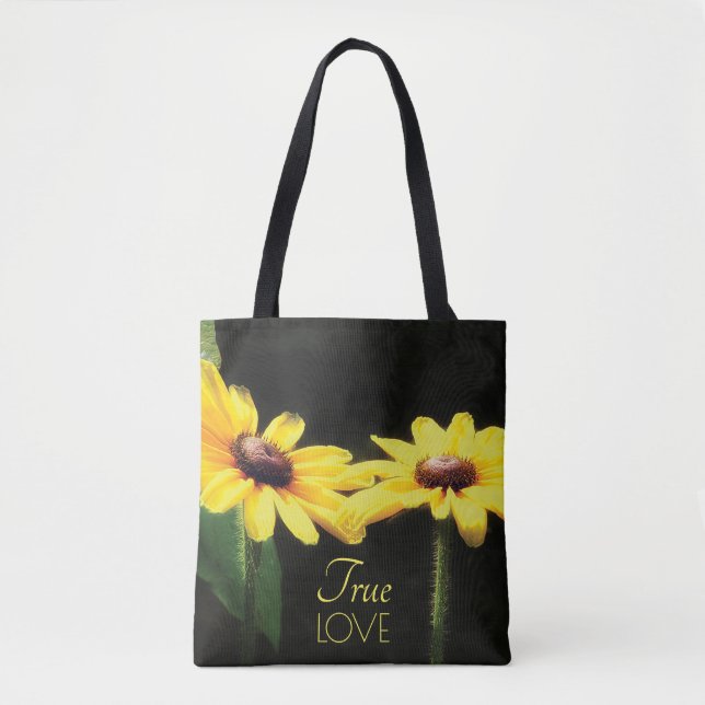 Tote Bag Fleur de Susan aux yeux noirs Véritable Amour (Devant)