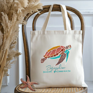Tote Bag Fleur de tortue de mer Fille de plage Mariage