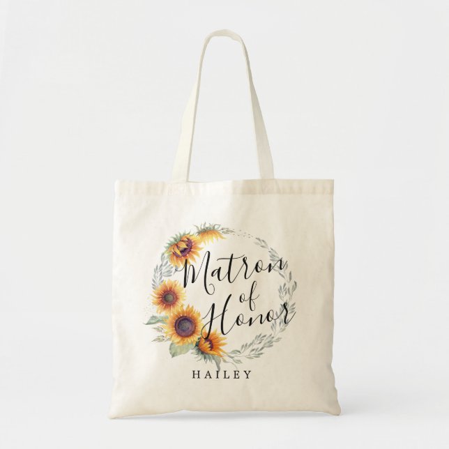 Tote Bag Fleur de tournesol| Matron d'honneur (Devant)
