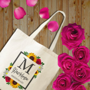Tote Bag Fleur de tournesol Rose Daisy Automne Fête de Mari