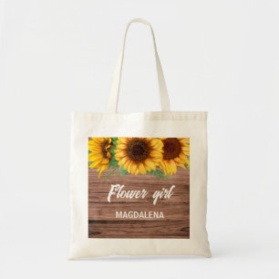 Tote Bag Fleur de tournesol rustique cadeau pour demoiselle