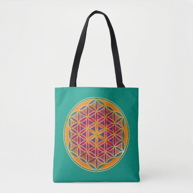 Tote Bag Fleur de vie / Blume des Lebens - Bouton III (Devant)