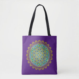 Tote Bag Fleur de vie / Blume des Lebens - Bouton V
