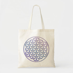 Tote Bag Fleur de vie / Blume des Lebens - timbre violet