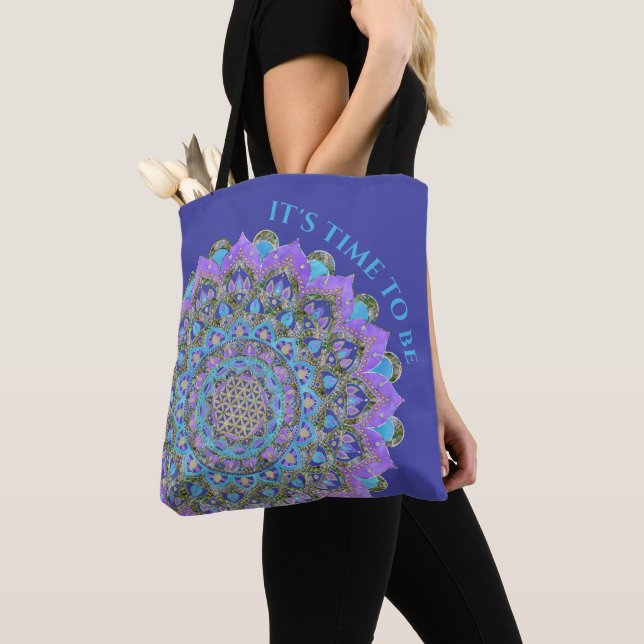 Tote Bag Fleur De Vie - Mandala India Style 2 (De près)