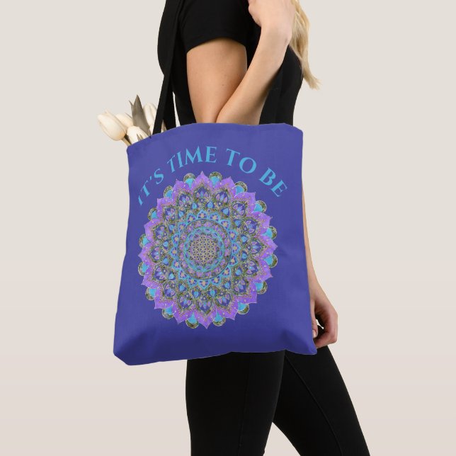 Tote Bag Fleur De Vie - Mandala India Style 2 (De près)