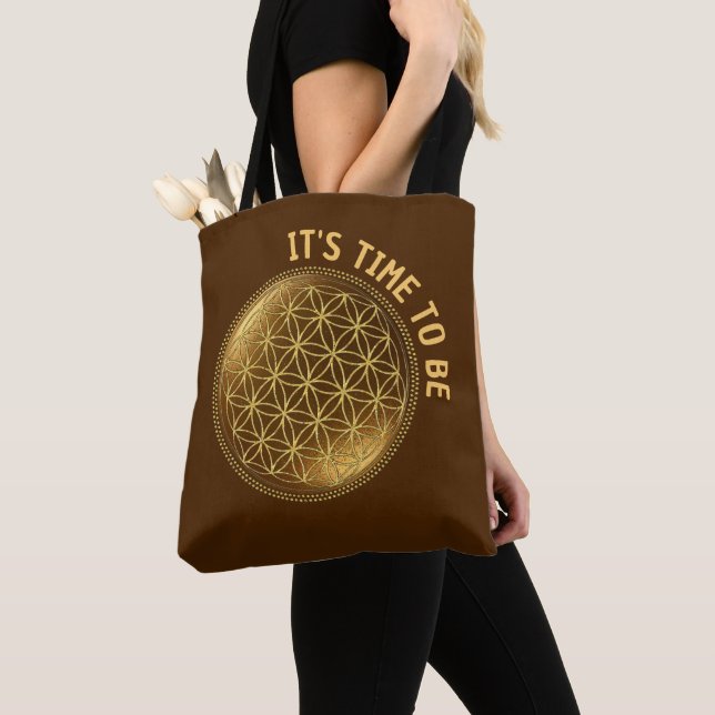 Tote Bag FLEUR DE VIE - Médaillon de Géométrie Sacrée 1 (De près)