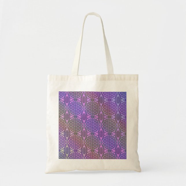 Tote Bag Fleur de vie - motif de grunge de timbre 3 (Devant)