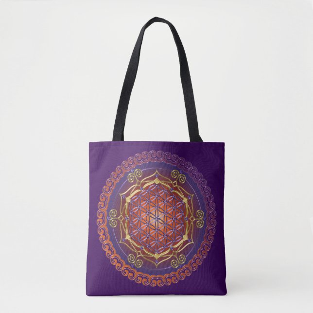 Tote Bag Fleur De Vie - Ornements Lotus ! (Devant)