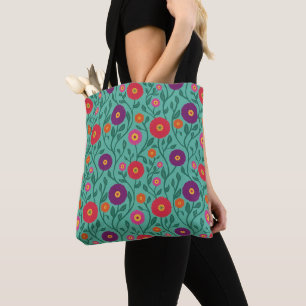 Tote Bag Fleur de vigne du milieu du siècle Guirlande de