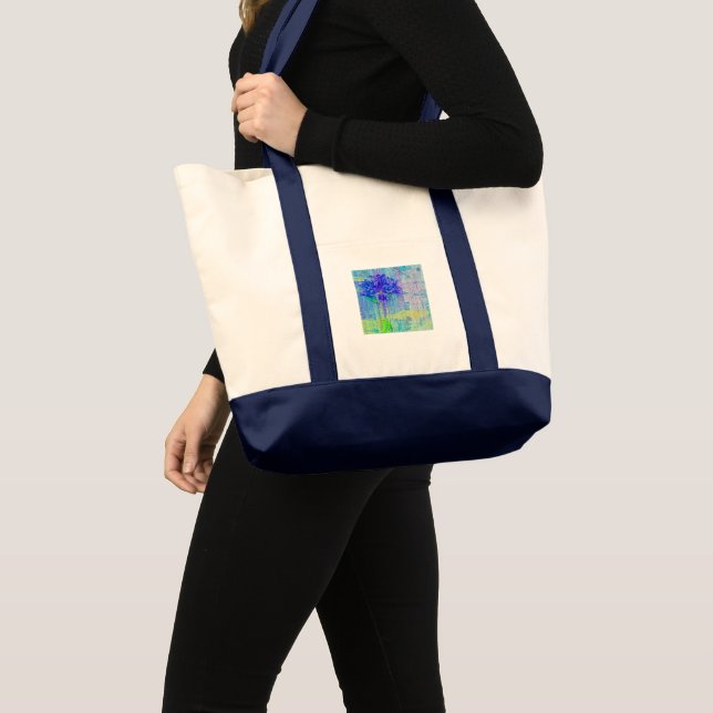 Tote Bag Fleur de violet bleu (Devant (produit))
