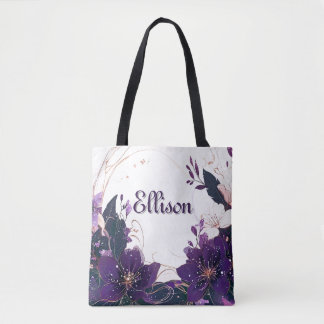 Tote Bag Fleur de violet mystique
