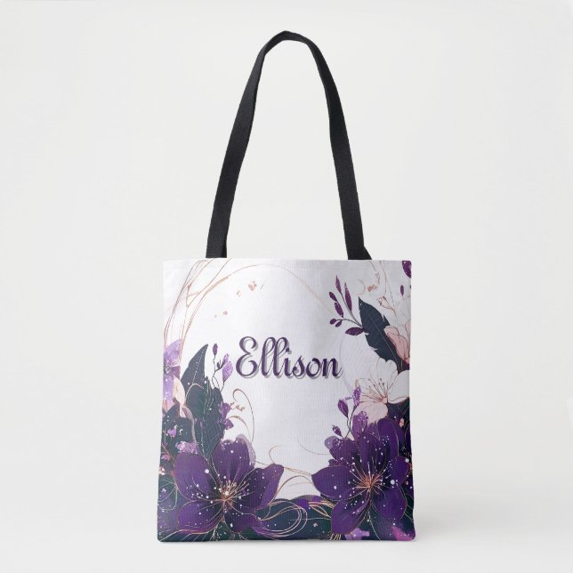 Tote Bag Fleur de violet mystique (Devant)