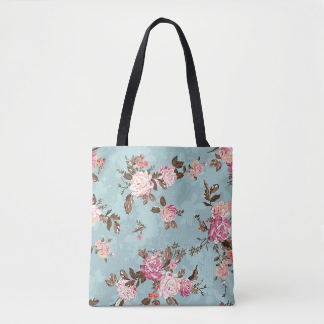 Tote Bag fleur design motif textile illustration, arrière (Devant)