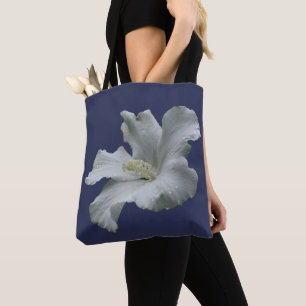 Tote Bag Fleur d'Hibiscus Blanc