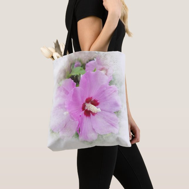 Tote Bag Fleur d'Hibiscus Rose (De près)