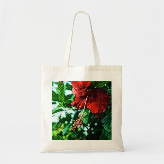 Tote Bag Fleur d'Hibiscus rouge (Devant)