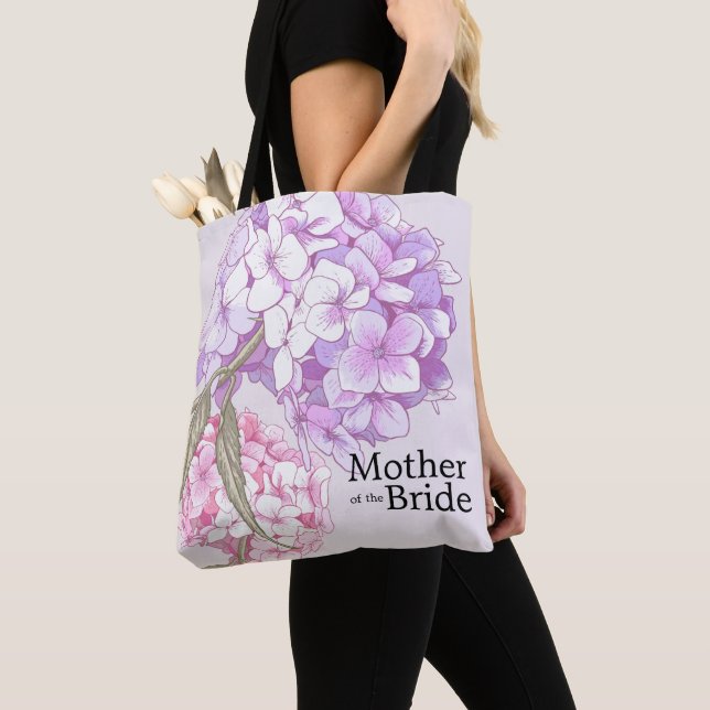 Tote Bag Fleur d'hortensia Mère de la mariée Personnalisé (De près)