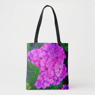 Tote Bag Fleur d'hortensia rose sursaturée