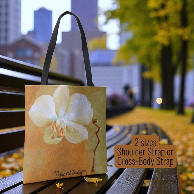 Tote Bag Fleur d'orchidée tropicale unique, esquisse numéri (double-sided tote design)