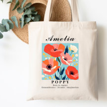Fleur du mois de naissance d'août Poppy Shopping L