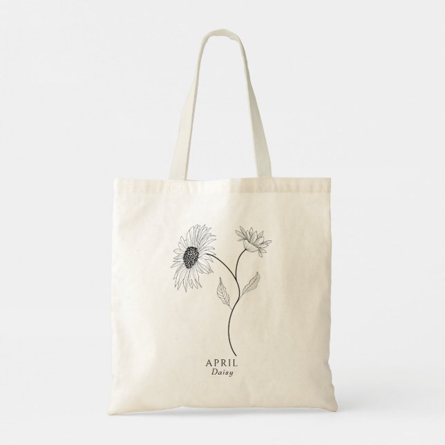 Tote Bag Fleur du mois de naissance d'avril (Dos)