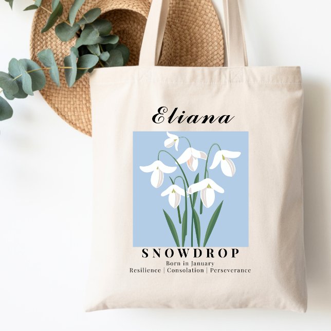 Tote Bag Fleur du mois de naissance de janvier Snowdrop Cér (Créateur téléchargé)