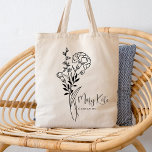 Tote Bag Fleur du mois de naissance personnalisée Janvier B<br><div class="desc">Un beau bouquet d'oeillet botanique moderne représentant le mois de naissance de janvier. Le cadeau idéal pour que votre personne préférée sache à quel point vous vous souciez. Parfait pour toutes les occasions, y compris les anniversaires, les meilleurs amis, la fête des mères, cadeau de demoiselle d'honneur, la nouvelle maman,...</div>