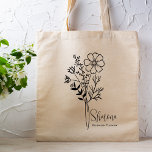 Tote Bag Fleur du mois de naissance personnalisée Octobre B<br><div class="desc">Un beau bouquet botanique moderne de cosmos représente le mois de naissance d'octobre. Le cadeau idéal pour montrer à votre personne préférée combien vous vous souciez. Parfait pour toutes les occasions, y compris les anniversaires, les meilleurs amis, la fête des mères, cadeau de demoiselle d'honneur, la nouvelle maman, et bien...</div>