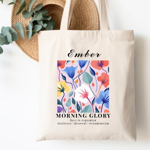Tote Bag Fleur du mois de septembre Morning Glory Rétro