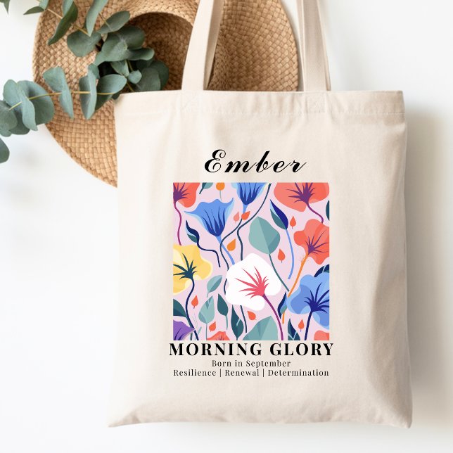 Tote Bag Fleur du mois de septembre Morning Glory Rétro (Créateur téléchargé)
