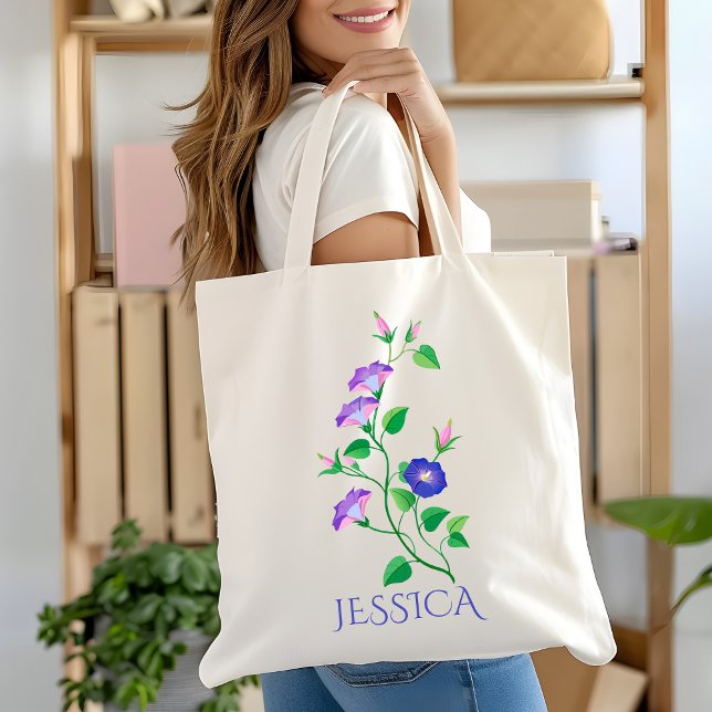 Tote Bag Fleur du mois de septembre, volubilis pourpre (Créateur téléchargé)