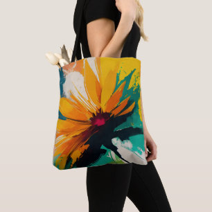 Tote Bag Fleur énigmatique – Une danse de couleur et de mou