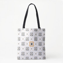 Fleur fleurie dessinée à la main avec monogramme