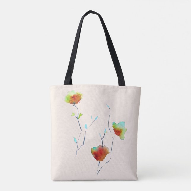 Tote Bag Fleur florale simple moderne Art d'automne (Dos)