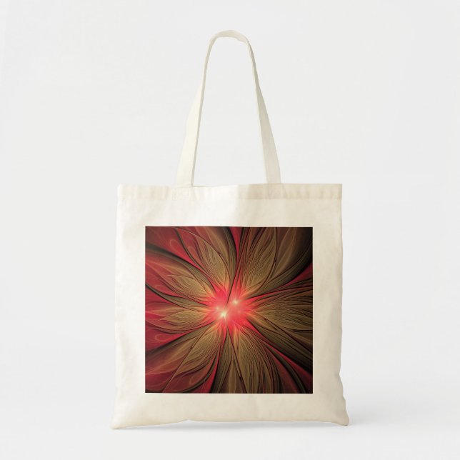 Tote Bag Fleur fractale de fansy rouge (Devant)